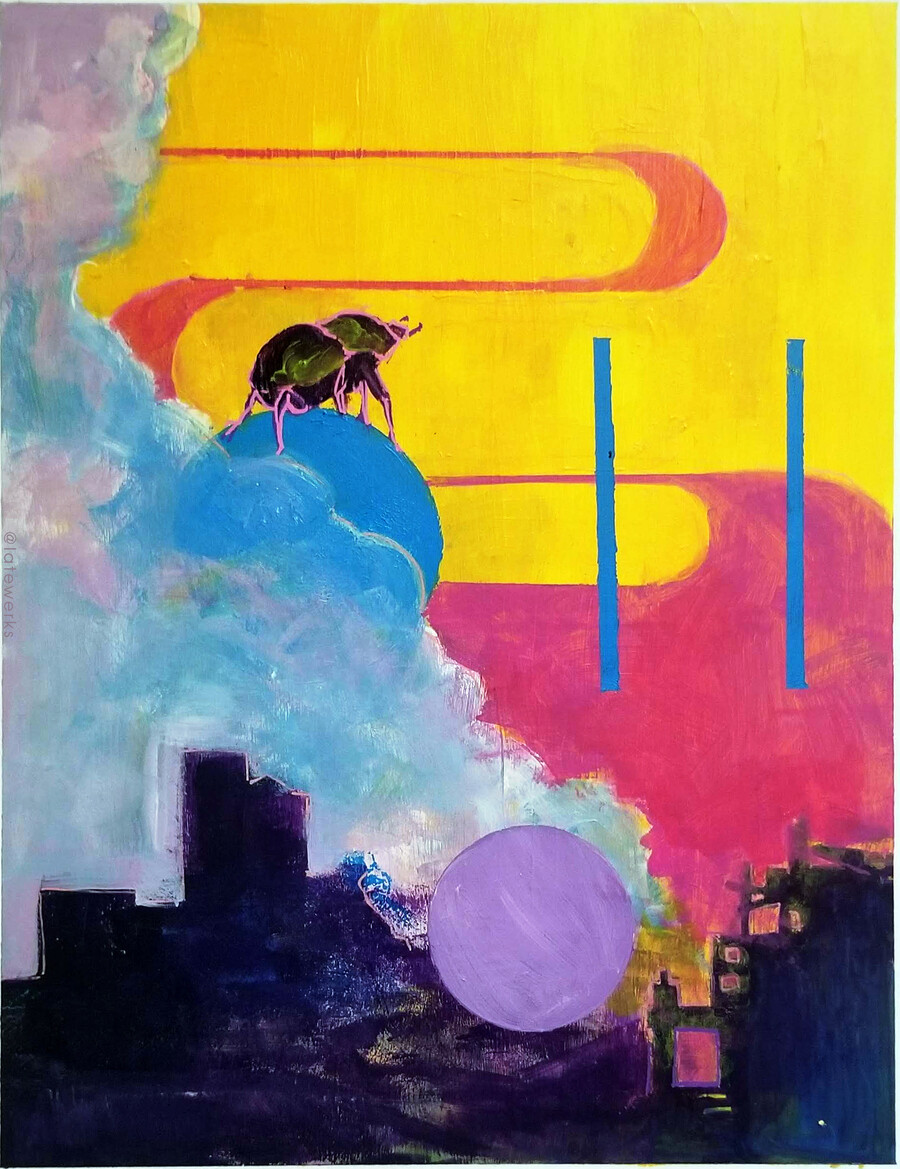Dung beetle sunset.
