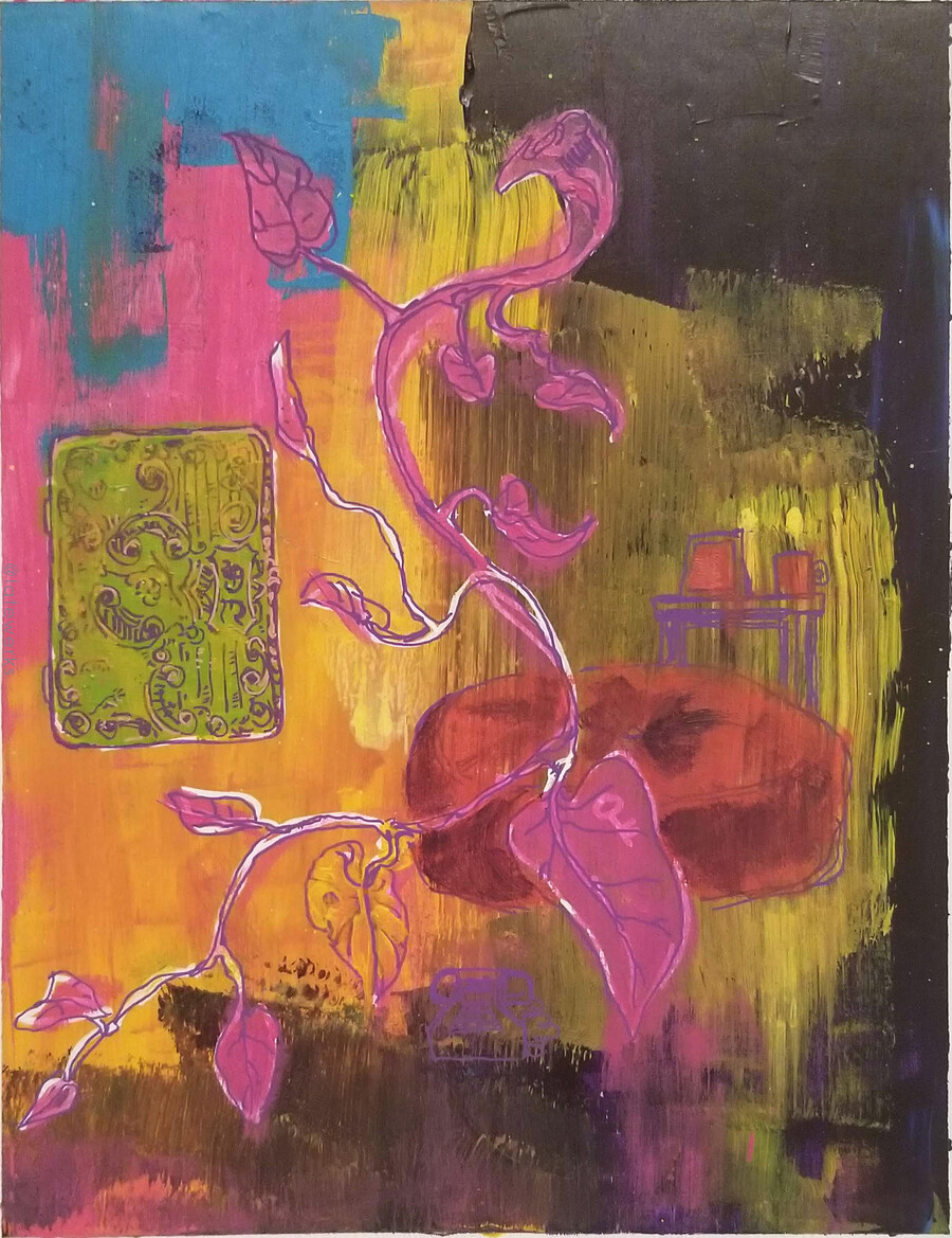 Cigarette case, vines.